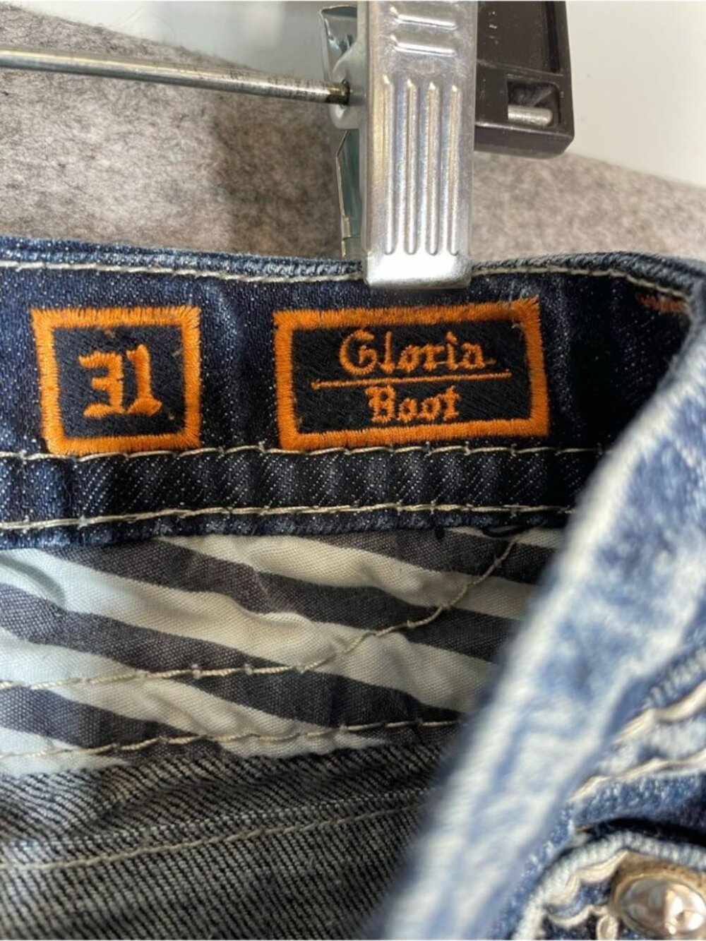 Rock Revival Gloria Boot Jeans Blue 31 Y2K Western Distressed Denim Festival - Picture 9 of 16
